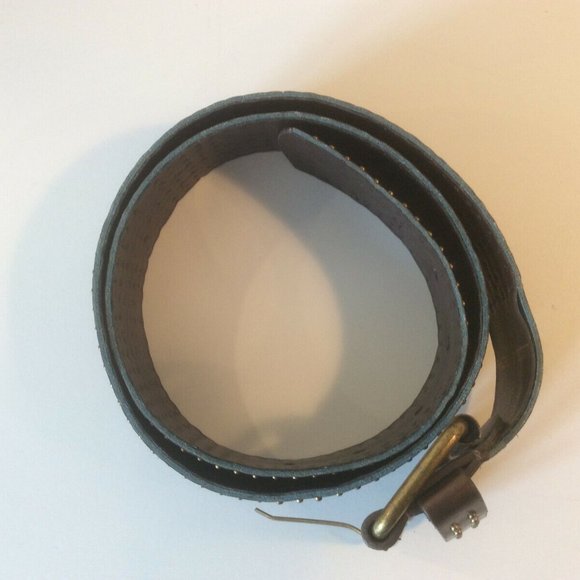 Beaded Brown Belt Size Small One and Half Inch Wide Style Buckle Jean and Pants - Picture 4 of 4